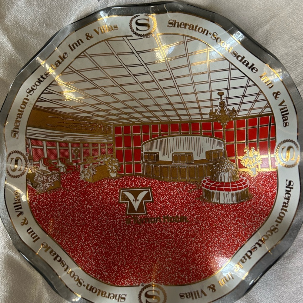 Decorative Plate - Red and Gold